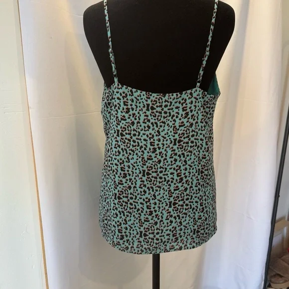 Socialite Y2K Cheetah Print Spaghetti Strap Women’s Cami Pink And Teal Sz S - Picture 2 of 5